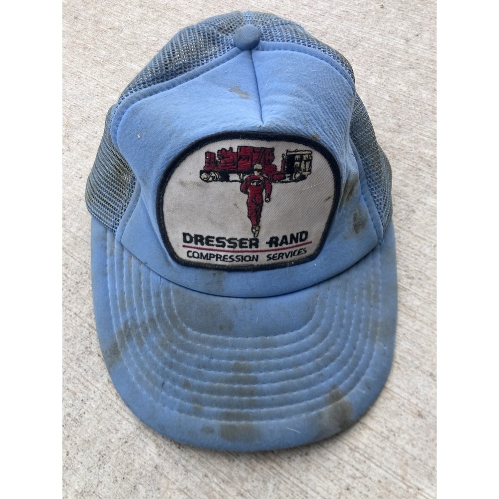 Vintage Dresser Rand Compression Trucker Hat‎ Snapback Gray Distressed Thrashed